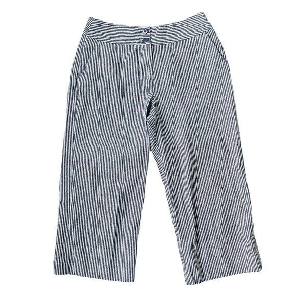 SANDRO Sportswear blue cropped pants size 10 - Picture 1 of 6